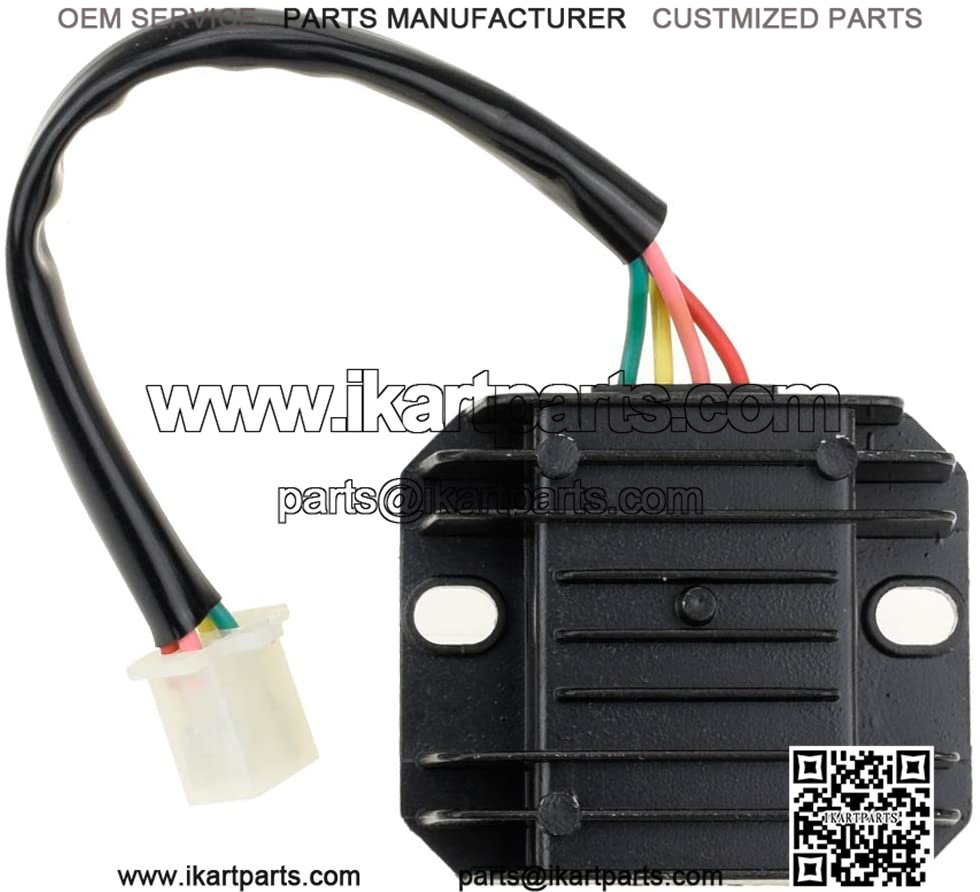 4 Pin Wire 12V Voltage Regulator Rectifier Male Plug for GY6 50cc 150cc CG 125cc 150cc 200cc 250cc Motorcycle Scooter Moped Dirt Bike Go Kart ATV