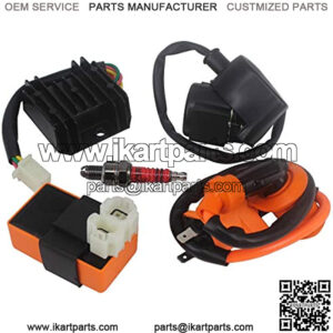 HKOO High Performance Racing 6 Pin AC CDI Ignition Coil Voltage Regulator Rectifier Solenoid Relay for GY6 50cc 125cc 150cc ATV Quad Go Kart Moped