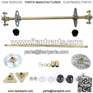 Rear Axle Assembly Go Kart Rear Wheel Axle Shaft Assembly Complete Wheel Hub Kit for DIY Go Kart ATV Quad Buggy Mini Bike (29" Axle Overall Length)