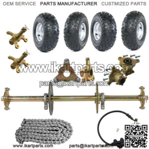 32" Rear Live Axle Kit 6" Wheels Brake Assembly for Go Kart Golf Cart Trike Quad