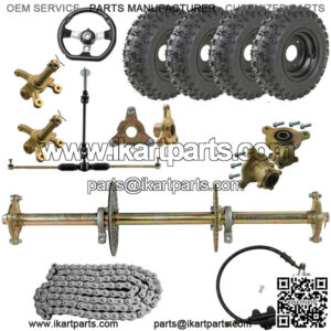 32" ATV Trike Go Kart Rear Axle Kit 6" Wheels Front Steering Tie Rod Assembly