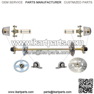 New Rear Axle Shaft Kit w/ Brake Disc Assembly Sprocket for Go Kart Quad Trike