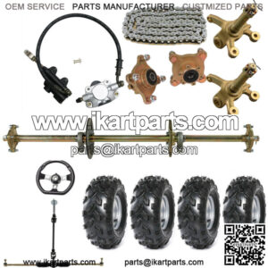 32" Rear Axle Kit 8" Wheels Front Steering Wheel Tie Rod Go Kart ATV Buggy Quad
