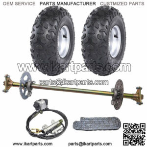 29" 740mm Go Kart Trike Rear Live Axle Kit Brake Caliper 6" Wheels Sprocket Hub