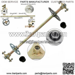 29" ATV Quad Go Kart Rear Live Axle Kit Sprocket Brake Wheel Hub Go Cart ATV US