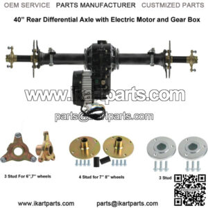40" Rear Axle Kit Electric Brushless Differential Motor Fo Go Kart Golf Cart ATV