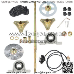 44" 32"29" Go Kart Rear Live Axle Kit, Sprocket & Hub, Brake Assembly, chain
