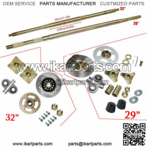 ATV Quad Go Kart Rear Live Axle Kit Complete Wheels Sprocket Brake Wheel Hub New