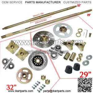 For DIY Rebuild Go Kart,ATV,Quad Drift Trikes Rear Axle Kit, Sprocket & Brake US