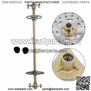 Rear Axle Shaft Kit with Brake Assembly Chain For Rebuild Go Kart ATV Quad Trike