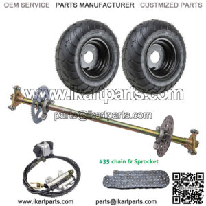 29" Go Kart Rear live Axle kit #35 Chain Sprocket+6" Wheels ATV Quad Drift Cart