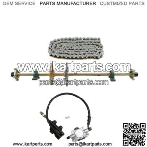 44" Rear Live Axle Kit Sprocket Wheel Hub Brake Assembly Chain for Go kart Trike