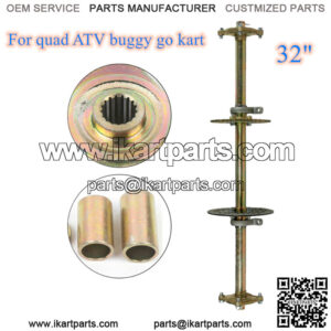 32" Rear Wheel Hub Axle Shaft Kit w/Disc Brake Rotor for Quad ATV Buggy Go Kart